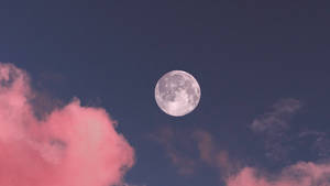 Pastel Sky With Aesthetic Moon Wallpaper