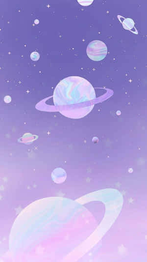 Pastel_ Space_ Planets_ Background Wallpaper