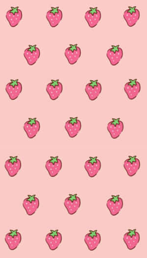 Pastel Strawberry Vertical Art Wallpaper
