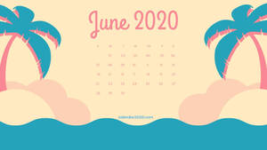 Pastel Summer June Calendar 2020 Wallpaper
