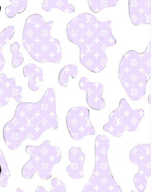 Pastel Violet Cow Print Louis Vuitton Wallpaper