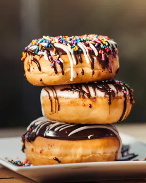 Pastry Doughnuts Stack Wallpaper