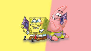 Patrick And Spongebob Aesthetic Illustration Wallpaper
