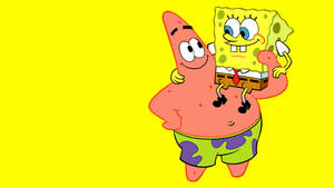 Patrick Star Carrying Cool Spongebob Squarepants Wallpaper