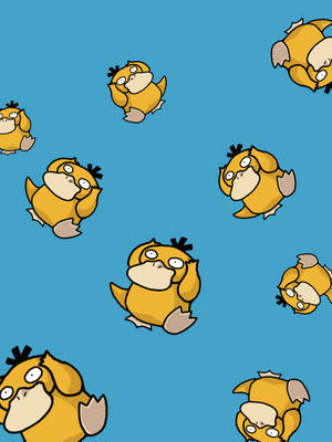 Patterned Psyduck Phone Wallpaper