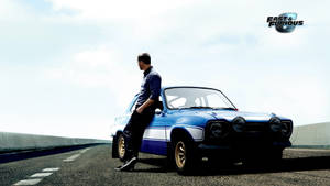 Paul Walker Leaning On A Blue Car Wallpaper