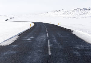 Pavement Road In The Snow Tumblr Desktop Wallpaper