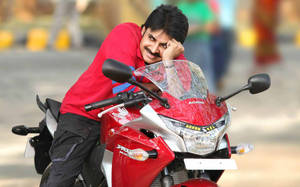 Pawan Kalyan Big Bike Wallpaper