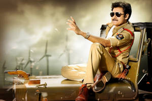 Pawan Kalyan On Army Car Wallpaper