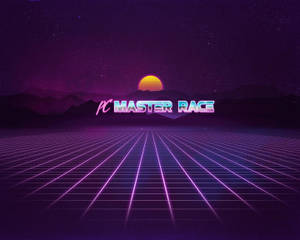 Pc Master Race Synthwave Wallpaper