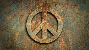 Peace Symbol Rusty Metal Wallpaper