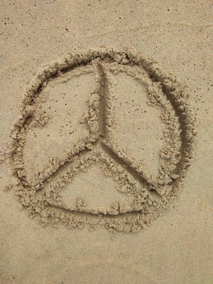 Peace Symbol Sand Drawing Wallpaper