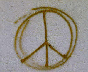 Peace Symbol Wall Graffiti Wallpaper