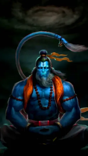 Peaceful Hanuman Hindu Iphone Wallpaper