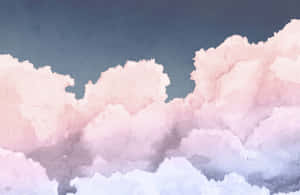 Peaceful Pink And Blue Clouds In The Sky Wallpaper