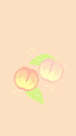 Peach Aesthetic Pixel Art Wallpaper