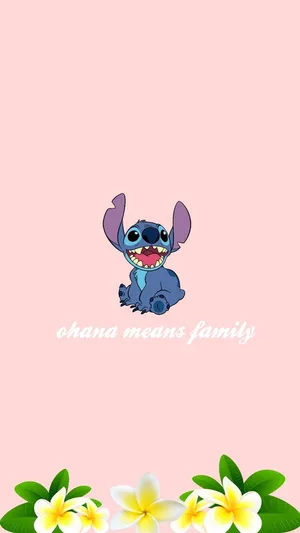 Peach Lilo And Stitch Iphone Ohana Wallpaper
