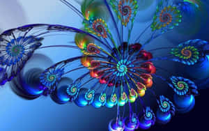 Peacock Aesthetic Fractal Design Wallpaper