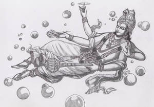 Pencil Sketch Of Vishnu Hd Wallpaper