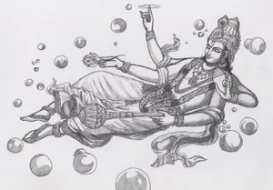 Pencil Sketch Of Vishnu Hd Wallpaper