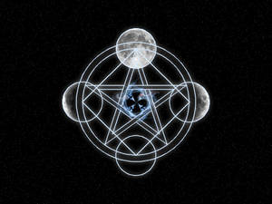Pentagram With Moons Wallpaper