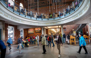 People Walking Inside Faneuil Hall Wallpaper