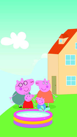 Peppa Pig Backyard Pool Wallpaper