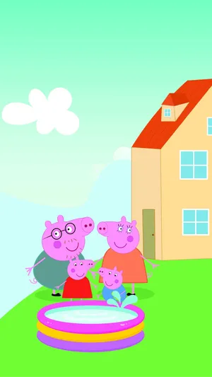 Peppa Pig Backyard Pool Wallpaper