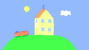 Peppa Pig House With Red Car Wallpaper