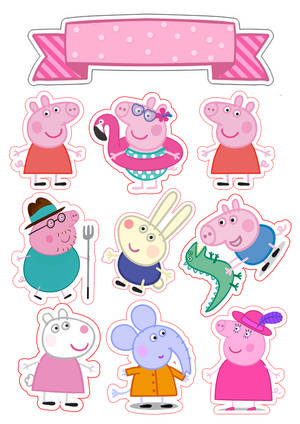 Peppa Pig Iphone Characters Sticker Design Wallpaper