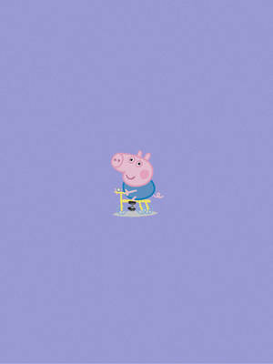 Peppa Pig Iphone George Riding Tricycle Wallpaper