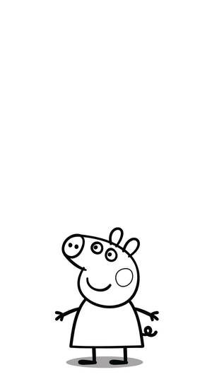 Peppa Pig Iphone Outline Sketch Wallpaper
