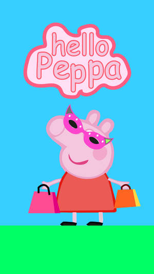 Peppa Pig Iphone Sunglasses Shopping Bags Wallpaper
