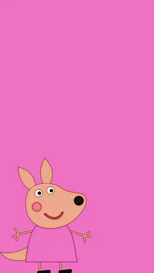 Peppa Pig Phone Kylie Kangaroo Pink Background Wallpaper