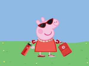 Peppa Pig Red Attire Wallpaper