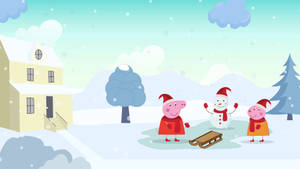 Peppa Pig Winter Season Wallpaper