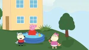 Peppa Pig Wolf Friends Wallpaper