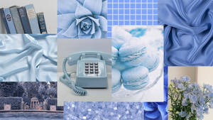 Periwinkle Blue Aesthetic Collage Wallpaper
