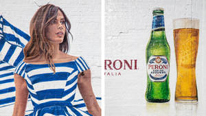 Peroni Beer With Girl Model Wallpaper