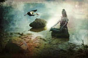 Person Meditating In A Serene Nature Setting Wallpaper