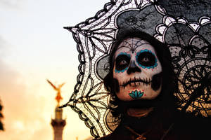 Person Ready For Day Of The Dead Wallpaper