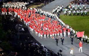 Person With Flag Lead Parade Wallpaper