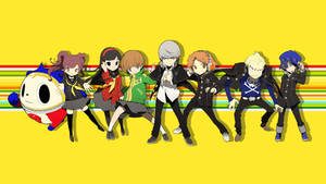 Persona 4 Cute Characters Line Up Wallpaper