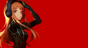 Persona Sakura In Red Wallpaper