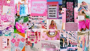 Download free Pink Preppy Fashion Collage Wallpaper 