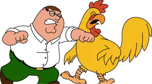 Peter Griffin And Chicken Wallpaper