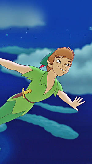 Peter Pan Flying Iphone X Cartoon Wallpaper