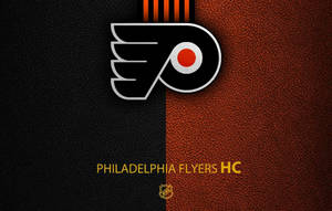 Philadelphia Flyers Logo On Leather Wallpaper