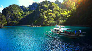 Philippines Beach With Green Seawater Wallpaper