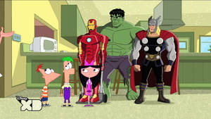 Phineas And Ferb And Marvel Wallpaper